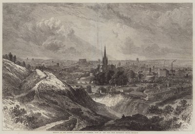 Reunión de la Asociación Británica en Norwich, vista de la ciudad desde Mousehold Heath de Samuel Read